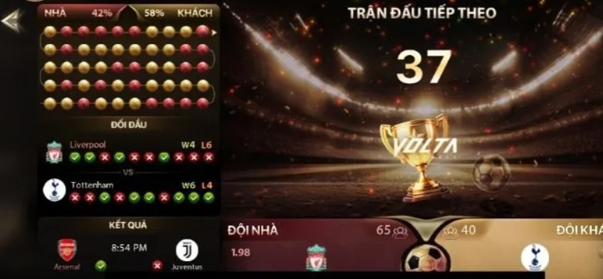 Các bước chơi Volta S tại cổng game Sunwin