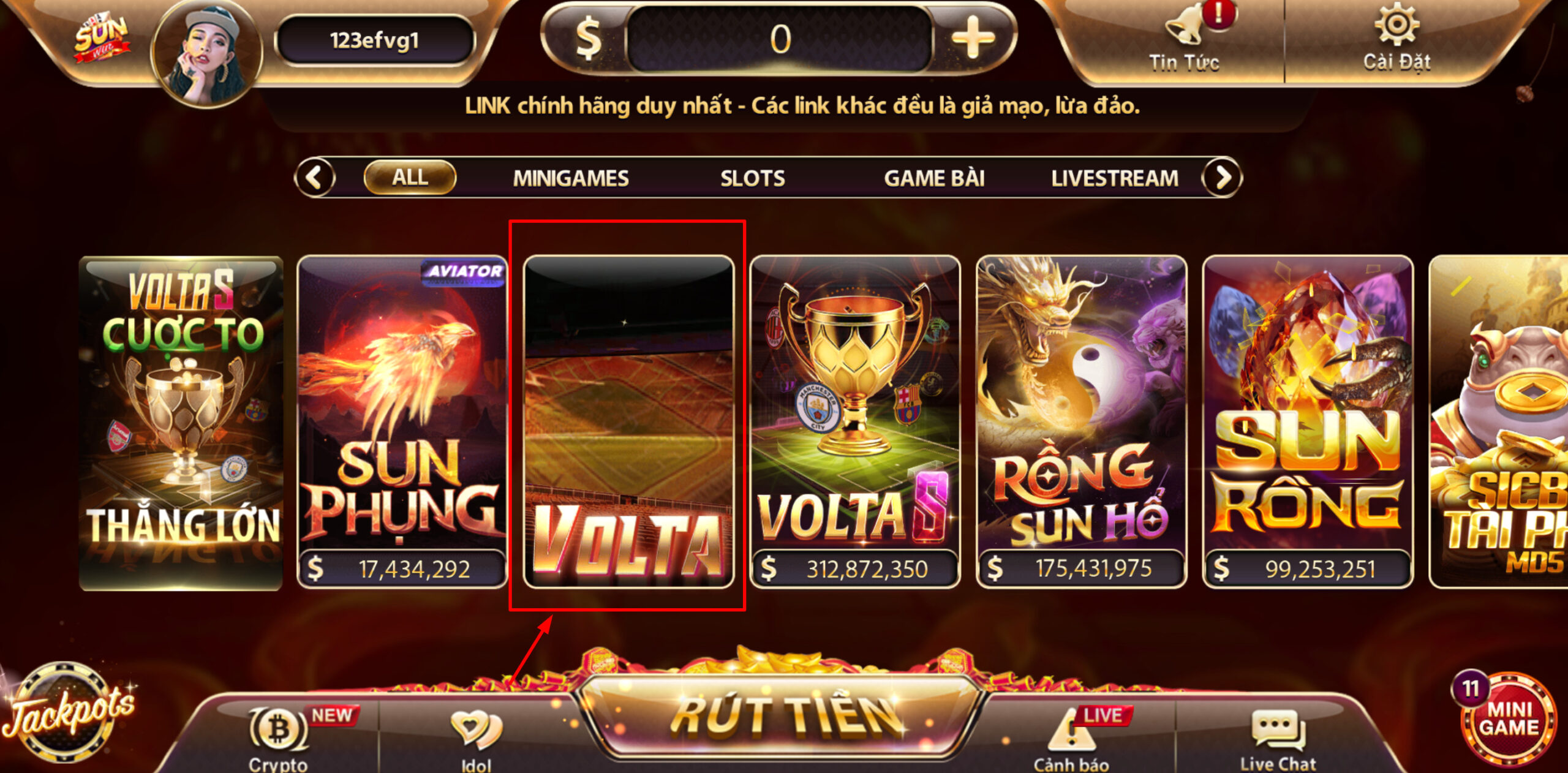 Volta Sunwin là trò chơi cá cược bóng đá mô phỏng